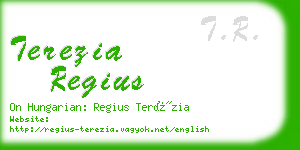 terezia regius business card